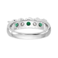 thumbnail image 5 of 14K White Gold Ring Band Wedding Diamond Round Emerald Green, Size 8, 5 of 7