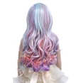 thumbnail image 5 of RightOn 27'' Rainbow Wig Long Curly Wig Colorful Wig Multi-Color Wig with Wefted Wig Cap, 5 of 6