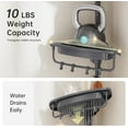 thumbnail image 3 of Upgrade Sturdy Shower Caddy Tension Pole Grey Corner Shower Caddy 18/8 Stainless Steel Rustproof 4 Tier Adjustable Shower Organizer Shower Shelves Shower Storage Rack 32-122inch, 3 of 13