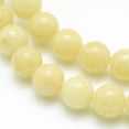 thumbnail image 2 of 1strand Natural Mashan Jade Round Beads Strands Dyed Light Yellow 4mm Hole: 1mm about 98pcs/strand 15.7 inch Yellow, 2 of 3