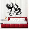thumbnail image 1 of Vinyl Wall Decal Dragon Phoenix Bird Fantasy Asian Style Stickers Murals Large Decor (ig4887) Dark Red, 1 of 4