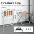thumbnail image 3 of Acrylic Luggage Rack for Guest Room,Folding Luggage Rack with Leather Straps,Holds up to 120 lbs Suitcase Stand for Bedroom, Living Room and Hotel (Brown Leather), 3 of 7