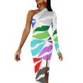 thumbnail image 1 of Vibrant Color Block Maxi Dress One Shoulder Abstract Geometric Aesthetic Bodycon Dresses Summer Dress Woman Pattern Vestido, 1 of 5
