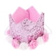 thumbnail image 1 of KAKOWELY 1 gorro de cumpleaños infantil con corona de flores y lentejuelas para decoración de fiesta (gorro rosa), 1 of 4