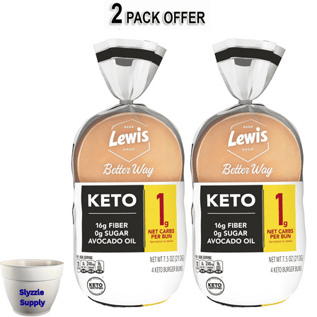 Lewis Bake Shop Healthy Life Keto White Burger Buns, 7.5 oz, 4 Count