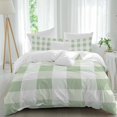 thumbnail image 2 of Sage Green Plaid Duvet Cover Set, Spring Farmhouse Buffalo Checkered Soft Duvet Cover Queen Size Bedding Set 4 Pieces, 1 Quiltcover and 2 Pillowcases with Zipper, 1 Bed Sheet for All Seasons, 2 of 9