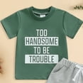 thumbnail image 4 of NIEWTR Toddler Summer Pajamas Set For 4-5 Years Baby Boy Toddler Summer Outfit Waffle Striped Short Sleeves T-shirt Elastic Waist Shorts 2 Piece Short Set Short Sets Summer Dailywear Set, 4 of 4