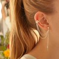 thumbnail image 2 of 7 pares de pendientes de cartílago falsos con orejas no perforadas, pendientes de hélice delicados, 2 of 5