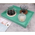 thumbnail image 4 of Green Serving Tray for Coffee Table, Rectangular Plastic Decorative Tray with Handles for Entertaining, Outdoor Patio, Living Room, Ottoman, Bathroom Counter, 11.8”*15.7”*1.6”, 4 of 6