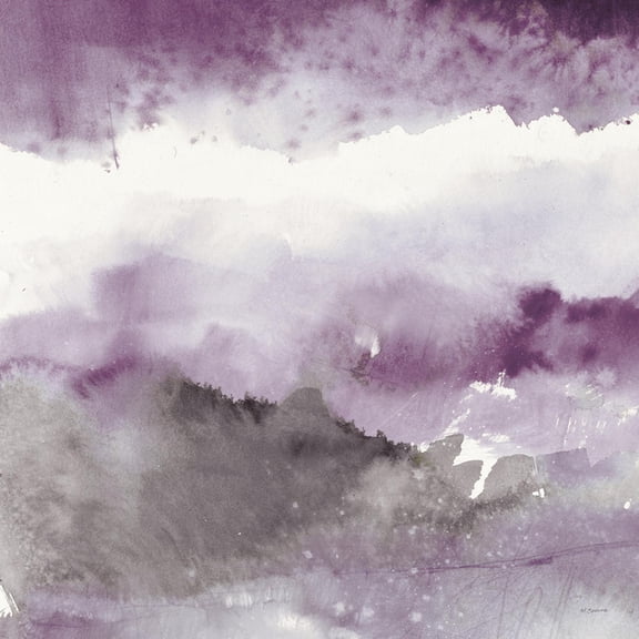 Art.com Midnight at the Lake III Amethyst and Grey Art Print by Mike Schick, 24" x 24"