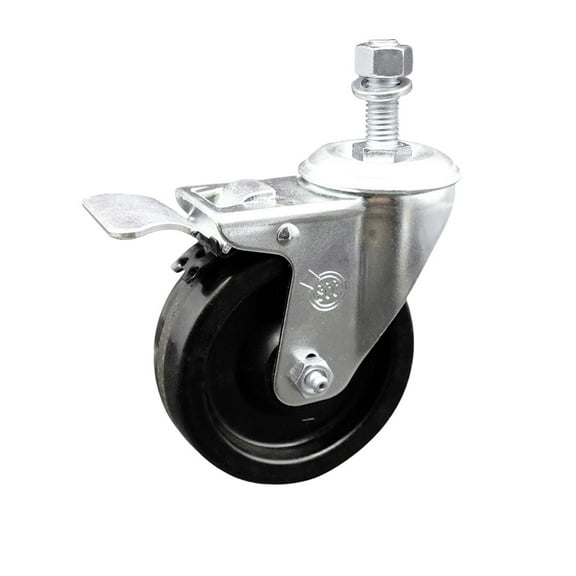 4 Inch Phenolic Swivel ½ Inch Threaded Stem Caster with Total Lock Brake SCC