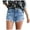 Light Blue, variant on JIUKE Jeans Shorts for Women High Waisted Frayed Ripped Stretchy Tassels Denim Shorts with Pockets