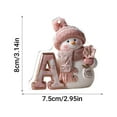 thumbnail image 4 of Moocorvic 26 Initial Letters Christmas Tree Decoration Pink Snowman Hanging Xmas Ornaments(A), 4 of 5