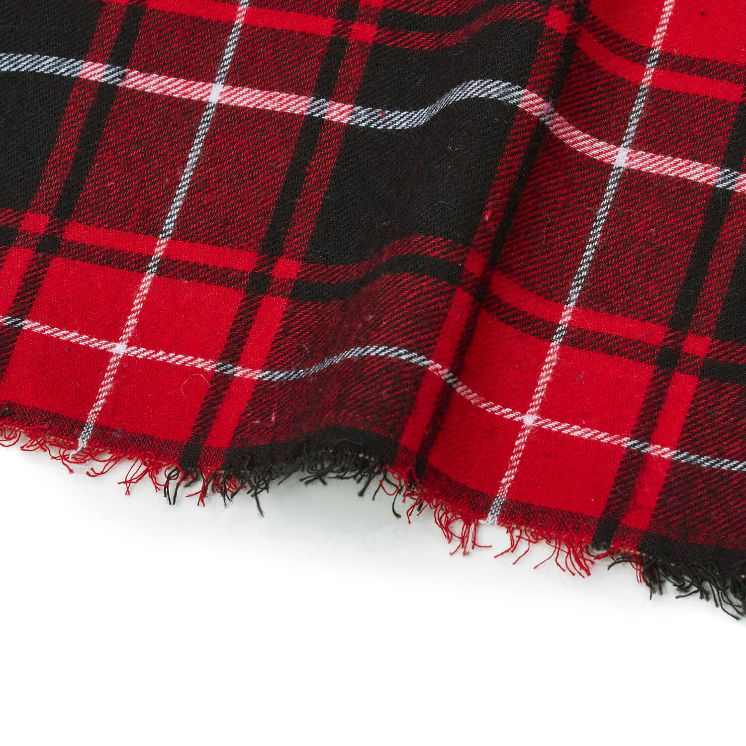 Flannel Brushed Hypoallergenic Cotton Tartan Plaid Geometric #20 Yarn Dyed Fabric By The Yard To Sew Apparel, Accessories, & Décor - Red / Black (10 Yards)