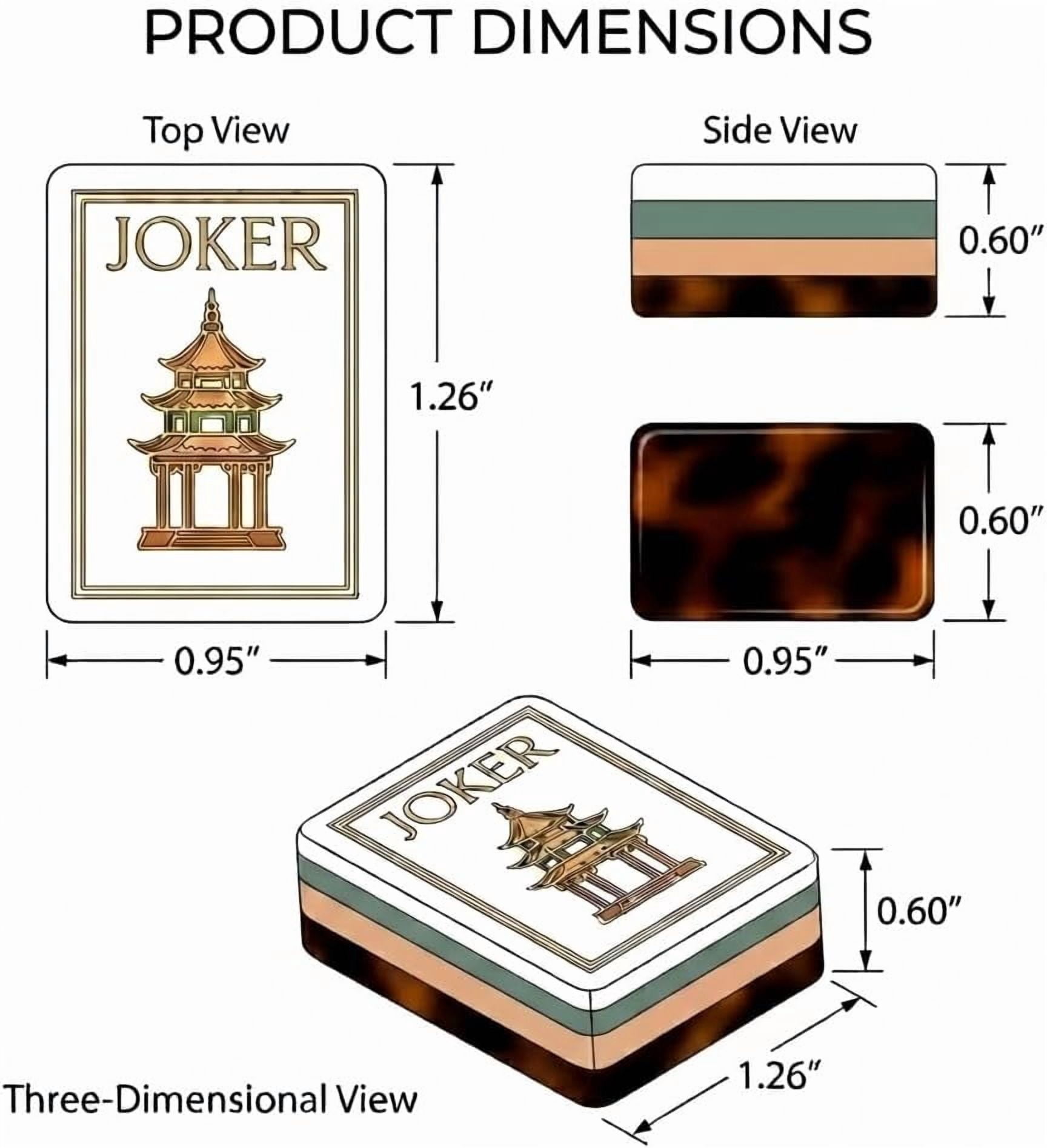 Premium American Mahjong Set 160 Tiles, 4-Layer Acrylic Mahjong Tiles with Preppy Botanical & Chinoiserie Designs, Portable Western Mah-Jongg Game Set，Grandmillennial Decor