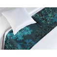 thumbnail image 3 of Modern Floral Bed Runner, Vintage Vibes Sakura Drawings with Darkened Colors on Dotted Back, Decorative Accent Bedding Scarf for Hotels Homes & Guest Rooms, Twin, Seafoam Teal Dark Teal, by Ambesonne, 3 of 3