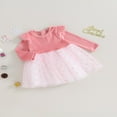 thumbnail image 3 of Baby Girls Long Sleeve O Neck Dot Print Tulle Patchwork Dresses, 3 of 9