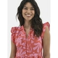 thumbnail image 3 of Time and Tru Women's Flutter Sleeve Mini Dress, Sizes XS-XXXL, 3 of 4