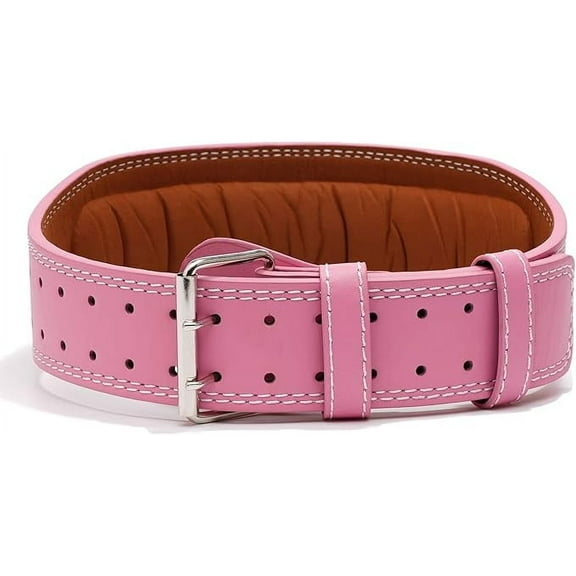 Women Weight Lifting Belt With Padding, Gym Belt 6 MM Thick and 4" Wide 100% Real Leather Lifting Belts for Ladies, Power Lifting Workout & Squats Exercise