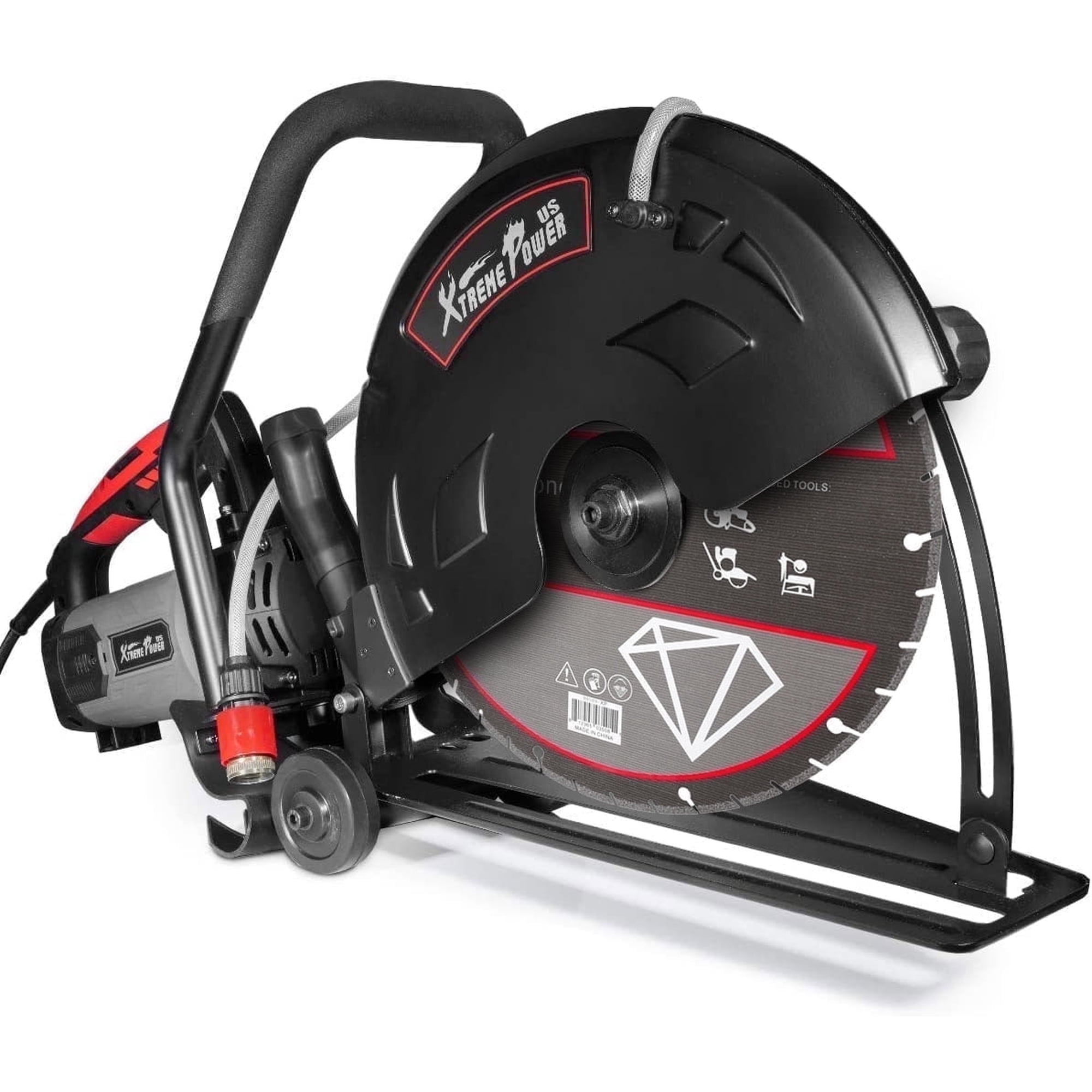 XtremepowerUS 16" Electric Concrete Saw, 3200W 20 Amp Wet/Dry Cut-Off Saw, 115V Masonry Cutter with Blade
