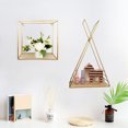 thumbnail image 1 of Gwong Decoración hogareña Montaje de pared de metal Rack de almacenamiento Triángulo Cuadrado Bonsai Libro Organizador Titular Estante Gwong 21042019, 1 of 7