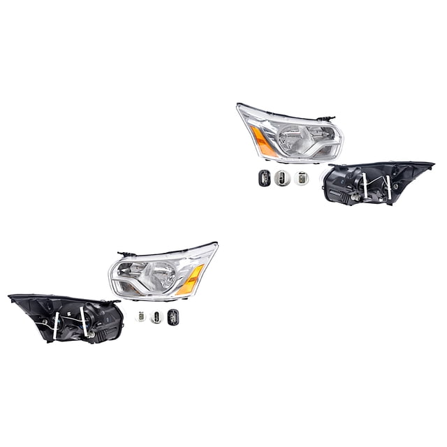 Par de Faros Delanteros Generica Transit 2014 A 2016 Ford Fdo Crom