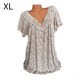 thumbnail image 1 of Camiseta de mujer con cuello en V de manga corta con estampado de camiseta casual de verano, Beige, XL Inevent AP001653-52, 1 of 5