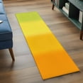 thumbnail image 4 of Colorful Gradient Washable Runner Rugs 2'x6', Green Yellow Orange Ombre Striped Modern Low Pile Throw Entryway Rug Non-Slip Sturdy Edge Binding Carpet for Indoor Bedside Entrance Bedside, 4 of 9