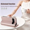 thumbnail image 6 of For Google Pixel 10 Pro XL 5G RFID Blocking Wallet Case, Crossbody Purse Phone Case with 9 Card Slots, Zipper Pocket & Detachable Strap,Rose Gold,For Pixel 10 Pro XL, 6 of 8