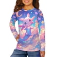 thumbnail image 3 of FUIALDOLG Cartoon Axolotl Boys Long Sleeve Shirts 2 Pack Soft Loose Tees for Kids 3-4 Years Round Neck Pullover Tops Winter Layering, 3 of 6