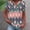 *Pink, variant on ClodeEU Women's Linen Printed V Neck Short Sleeve Top ,Casual Button Blouse for Home Wear Brown^,Womens Plus XXL