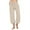 Beige, variant on WIZUTIZ Linen Pants Women Wide Leg Capris Breathable Leisure Baggy Wide Leg Pants Spandex Elastic Mid Rise Cropped pants Solid Drawstring Straight Leg with Pockets Sweatpants Hiking Vacation Pink