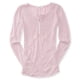 thumbnail image 2 of Aeropostale - Camiseta henley con yugo de encaje para mujer, color morado, pequeÃ±a Aeropostale henley, 2 of 2