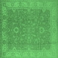 thumbnail image 1 of Ahgly Company Indoor Square Oriental Emerald Green Industrial Area Rugs, 7' Square, 1 of 4