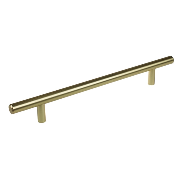 GlideRite 7 in. Center Solid Modern Cabinet Bar Pull, Satin Gold