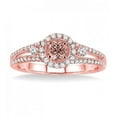 thumbnail image 2 of 1.50 Carat Round Morganite and Diamond Engagement Ring for Women in 14k Rose Gold affordable morganite diamond engagement ring, 2 of 3