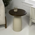 thumbnail image 3 of JONATHAN Y Otto 18" Modern Rustic Round Wood/Metal Accent Table, Walnut Wood/Warm Ivory, END5001B, 3 of 7