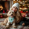 thumbnail image 4 of Dog Bandana 1 Pack,Blue Christmas Dinosaurs Snowmen Pattern Bandanas for Dogs,Cat Bandana,Small/ Large Dog Bandana 2 Size,Dog Bandanas, 4 of 6