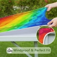 thumbnail image 6 of Rainbow Tie Dye Wave Pattern Square Fitted Tablecloth with Elastic Edge,Square Table Cover,Washable Elastic Table Cover for Home Kitchen Party Decor 34"x34", 6 of 6