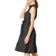 thumbnail image 4 of Vestido midi sin mangas de algodón sólido con cinturón y dobladillo con volantes INSPIRE CHIC para mujer en negro, 4 of 6