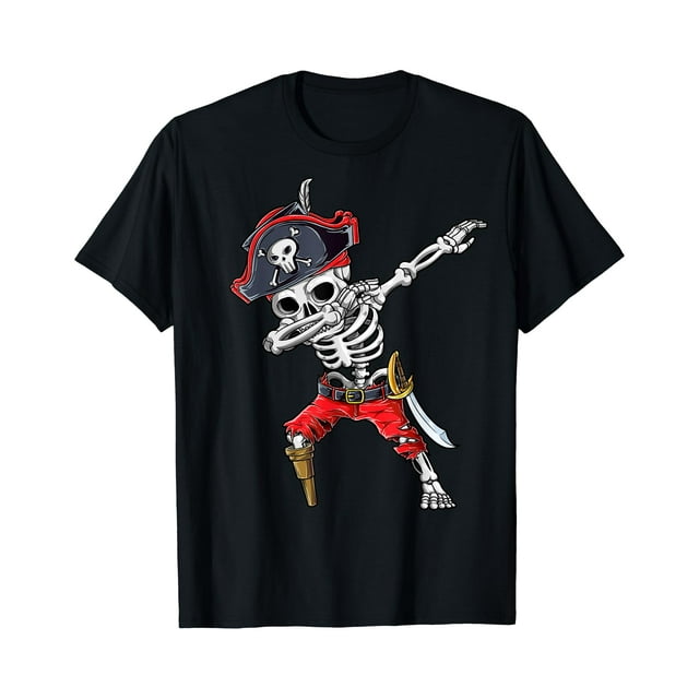 T-shirt Pirate Squelette Dabbing Halloween Enfants Jolly Roger - comme sur l'Image - TG