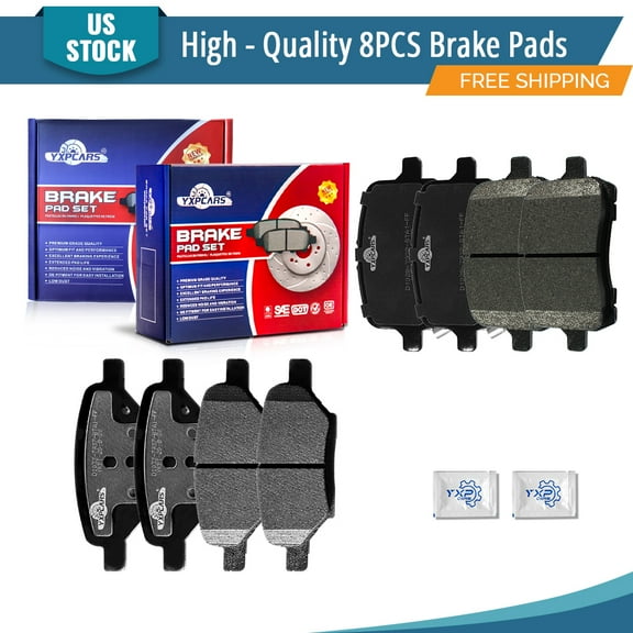 YXPCARS 8PCS Ceramic Brake Pads for Chevrolet Malibu HHR Cobalt Pontiac G6 Saturn Aura Ion, Front & Rear D1028 D1033