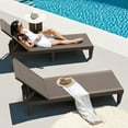 thumbnail image 2 of QRKD Patio Chaise Lounge Chair Set of 2 Outdoor PE Waterproof Adjustable Easy Assembly Lounge Chairs for Outside Pool Garden Deck Beach (Deep Brown, Set of 2), 2 of 8