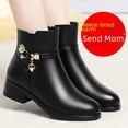 thumbnail image 1 of Zapatos de madre, zapatos de algodón, zapatos de tacón grueso para mujer, zapatos de cuero de algodón, botines de tacón medio con suela suave y planos, zapatos antideslizantes para mujeres, 1 of 5