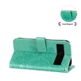 thumbnail image 5 of SaniMore for Google Pixel 7 Pro Case with Wrist Strap, Fashion Flower Embossing Design for Girls/Women, Dual Magnet Card Holder Wallet Cover Kickstand Shockproof for Google Pixel 7 Pro, Green, 5 of 9