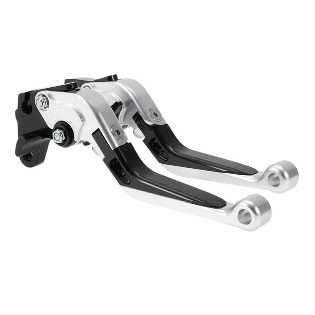 Palancas de freno y embrague cortas y largas para Yamaha WR125X 09-15, palanca de freno ajustable de motocicleta, aleación de aluminio, cabeza tono plateado, mango negro