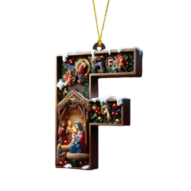 Decoraciones Del Árbol de Navidad 26 Letras Decoración Del Árbol de Navidad Colgante Ornamentos Del Árbol de Navidad Ornamentos de Navidad Personalizados Decoración de Navidad Decoración Colgante Del
