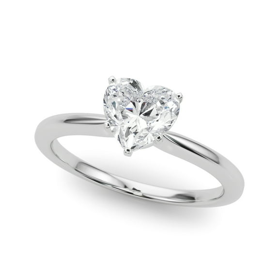 Kiva Jewel 1.66 Ct Heart Cut Lab Created Diamond Solitaire Engagement Ring - Women's 14K White Gold Over - Perfect for Proposals and Special Occasions - Gift for Her - Prong Setting Jewelry