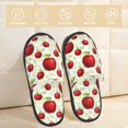 thumbnail image 4 of Balery Fruit Apples Slient Indoor Furry Fleece Comfort House Shoes Soft Non-Slip Home Shoes Cotton Slippers House Slippers-- Medium, 4 of 9