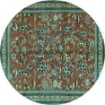 thumbnail image 1 of Ahgly Company Indoor Round Persian Light Blue Traditional Area Rugs, 5' Round, 1 of 4